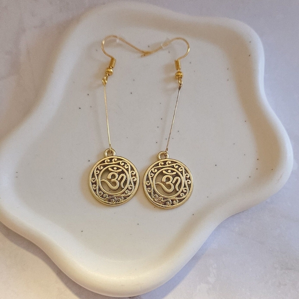 🕉 Matte Om Dangle Earrings 🕉